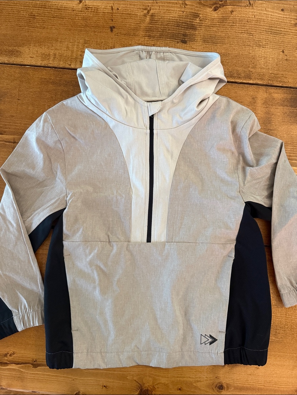 Carter's Light Gray Hooded Pullover with Black Side Panels